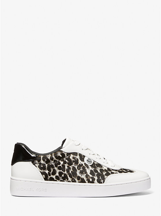 Női Michael Kors Scotty Leopard Print Calf Hair Sportcipő Fekete | HU2013AHU