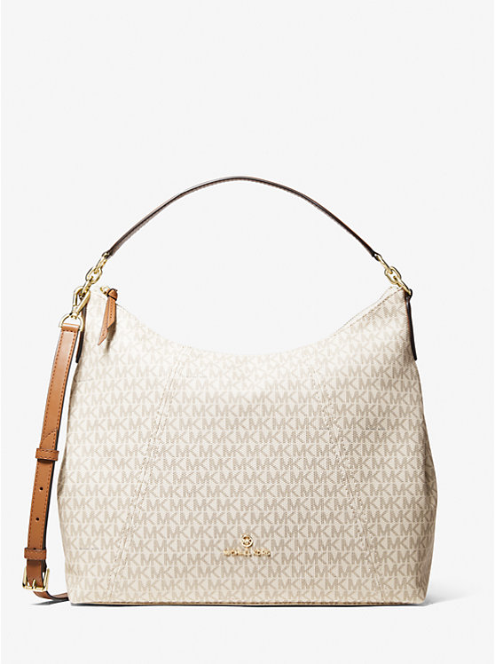 Női Michael Kors Sienna Large Logo Válltáska VANILLA/ACORN | HU1233AHP