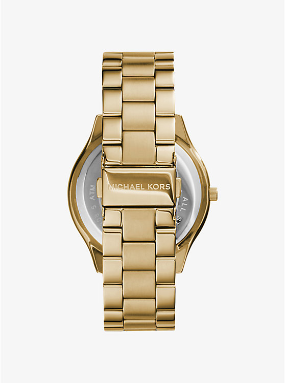 Női Michael Kors Slim Runway Gold-Tone Stainless Steel Óra Arany | HU1674GSL