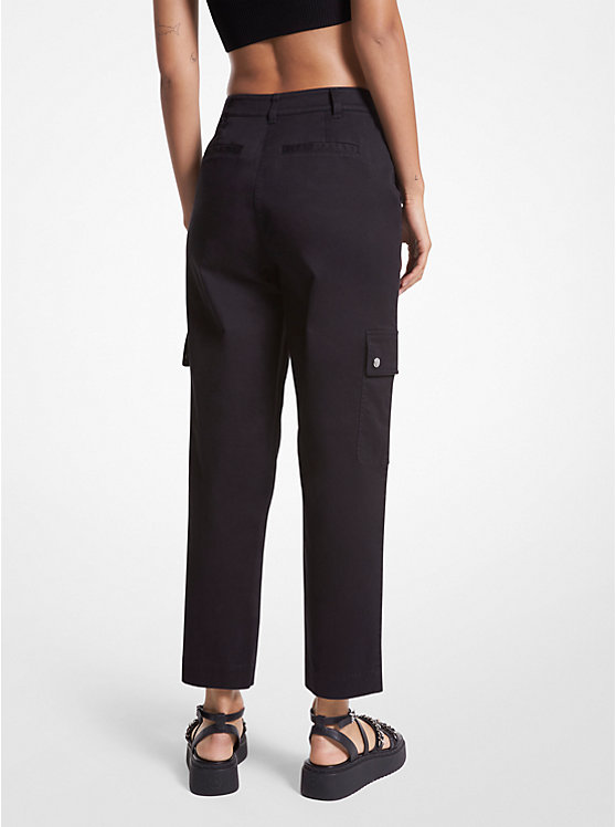 Női Michael Kors Stretch Organic Cotton Cargo Nadrág Fekete | HU1444ILT