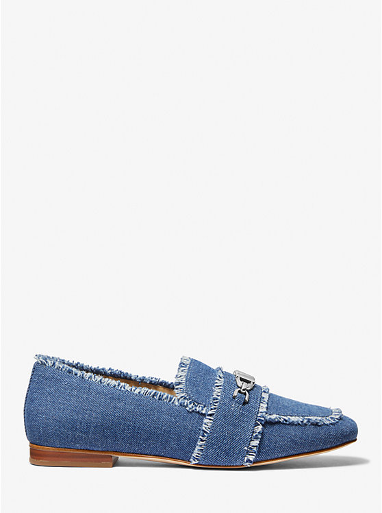 Női Michael Kors Tiffanie Frayed Denim Loafers DENIM | HU1715RVY