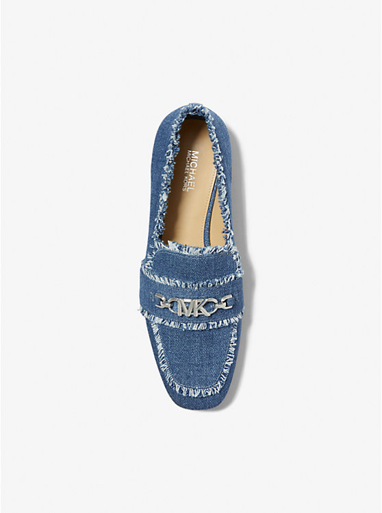 Női Michael Kors Tiffanie Frayed Denim Loafers DENIM | HU1715RVY